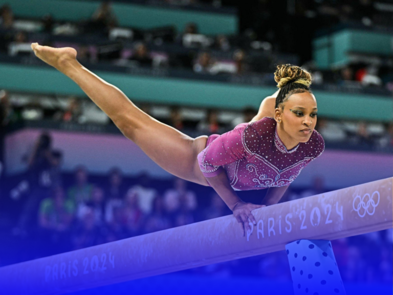 ginástica nos jogos olímpicos trave de equilíbrio